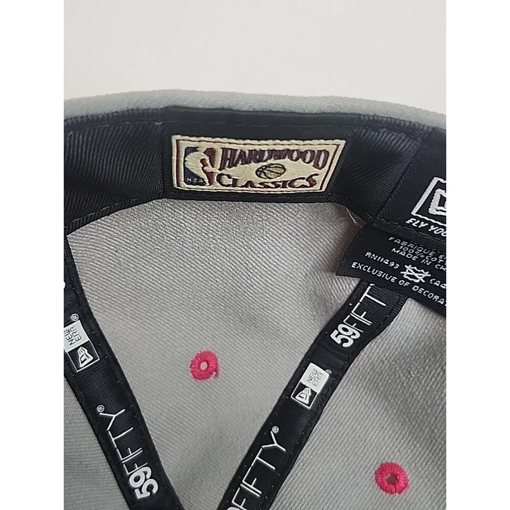 Detroit Pistons New Era 59Fifty Hardwood Classics Hat Cap 7 1/8 Pink Gray